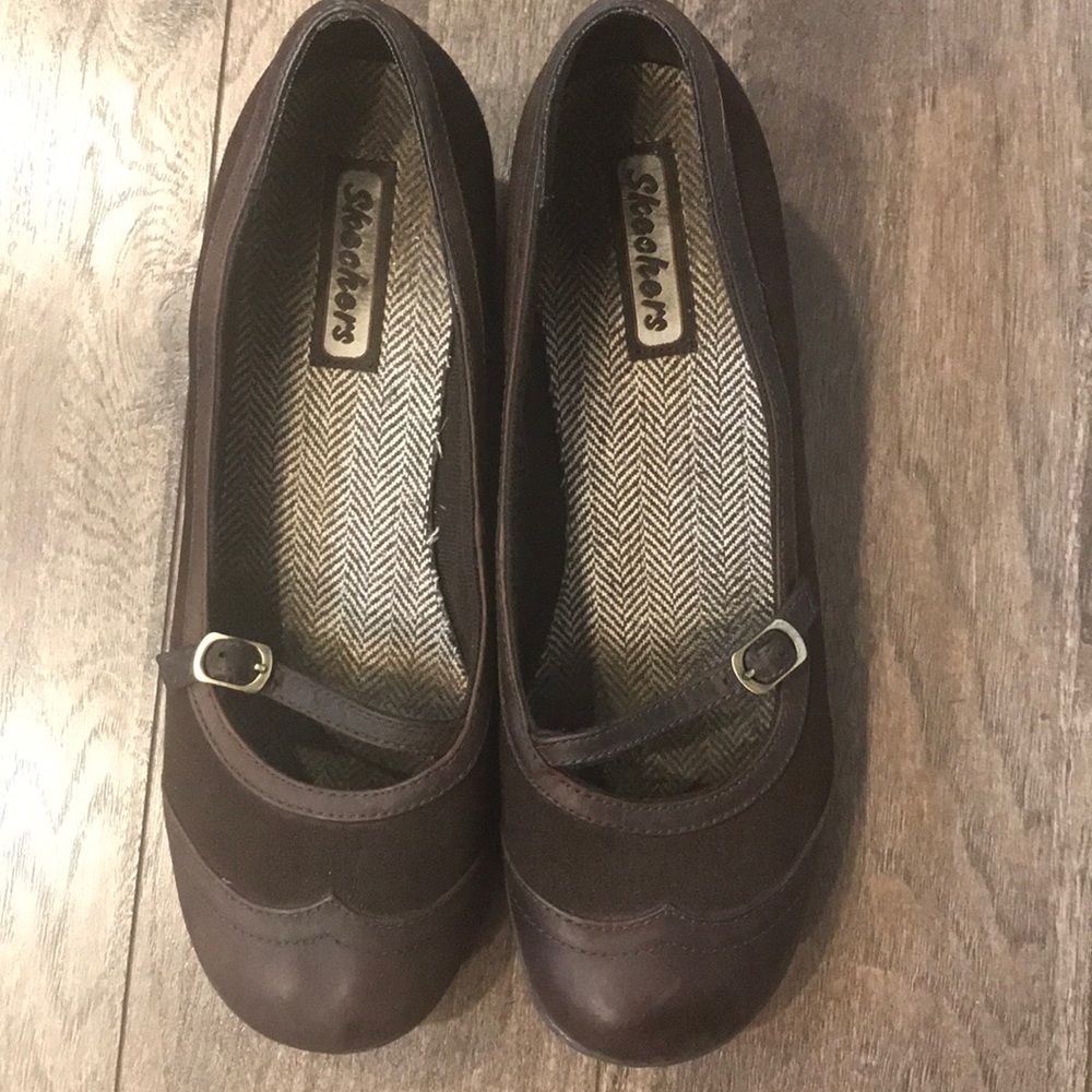Sketcher brown wedges size 10